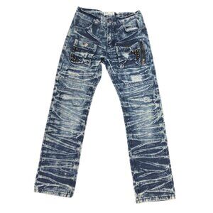 Blue Cult Distressed Acid Wash Jeans Girls Boys 12  Destroyed Denim Slim 28x26